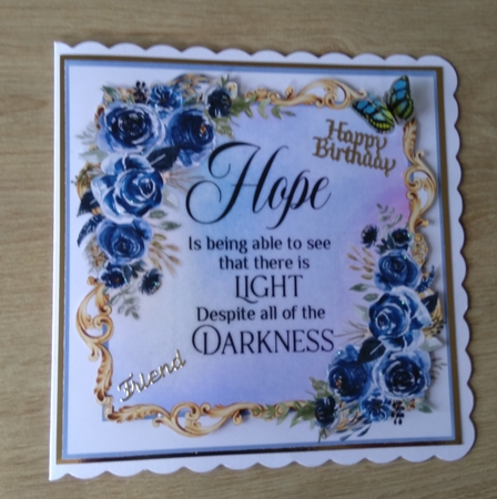 Blue Roses and Beautiful Quote by Honorscard Appleby