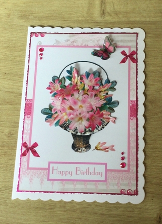 Birthday greeting card with Lilium flowers by Honorscard Appleby