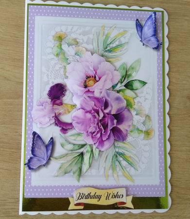 A5,Beautiful Purple Passion and Butterflys  by Honorscard Appleby