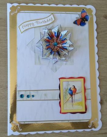 Teabag Card Front and Teabag Tiles - Exotic Bird 2 by Honorscard Appleby