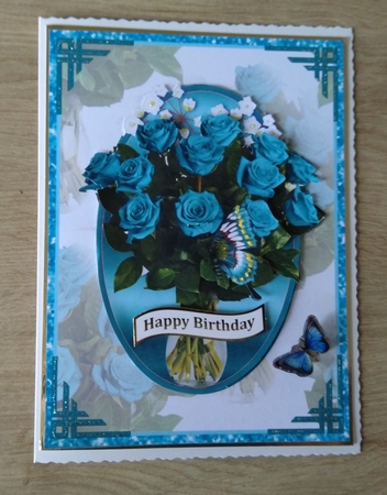 Aqua Floral Vase by Honorscard Appleby
