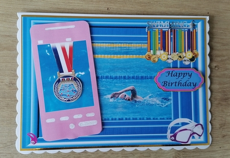 Swimming Phone Card - Girl Ages by Honorscard Appleby
