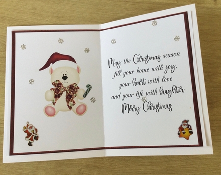 Little Bear Christmas Insert With Verse by Honorscard Appleby