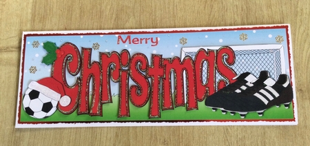 Xmas Football Boots & Football CHRISTMAS in red large dl by Honorscard Appleby