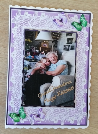 Lace Butterfly A5 Frames-Christmas Time by Honorscard Appleby