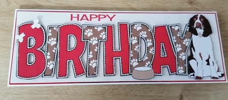 Spaniel Dog BIRTHDAY large dl by Honorscard Appleby