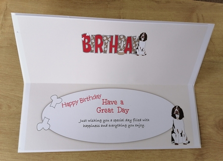 Spaniel Dog BIRTHDAY large dl insert by Honorscard Appleby