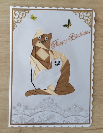 Cat Mother Iris Folding  by Honorscard Appleby