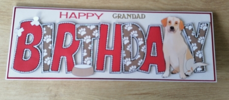 Golden Labrador Dog BIRTHDAY large dl by Honorscard Appleby