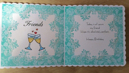 Pretty Aqua Blue Floral 8x8 Insert by Honorscard Appleby