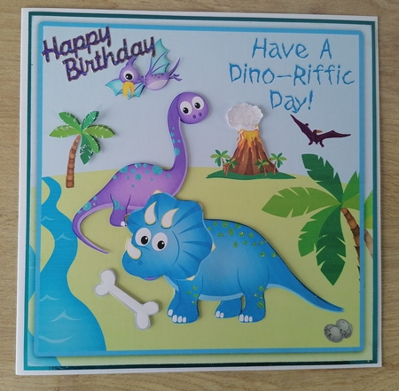 blue Dinosaur Mini card bumper kit  7x7 Ages 1-12 by Honorscard Appleby