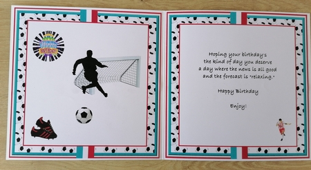 8X8 INSERT to match football player cardfronts  by Honorscard Appleby