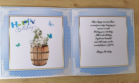 Pastel Blue 7x7ins Blank Insert to match cup1109769_719 by Honorscard Appleby