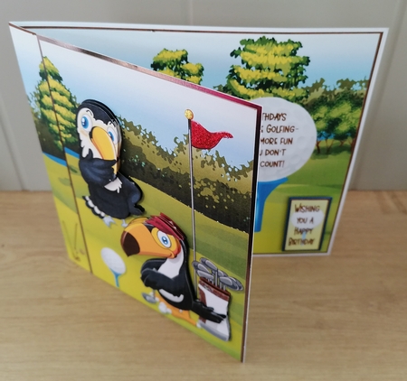 Peck plays golf 5x7 by Honorscard Appleby