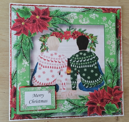 Fireside Christmas Couple - Man & Man by Honorscard Appleby