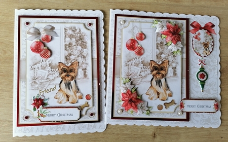 Dog and Poinsettias Mini Kit 8 by Honorscard Appleby