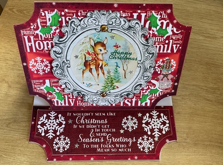 Red Christmas vintage plaque easel topper and stopper (no base) 2 by Honorscard Appleby