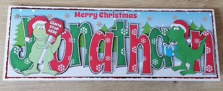 Christmas Dinosaurs JONATHAN large dl by Honorscard Appleby