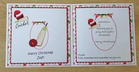 6x6 Christmas cricket insert by Honorscard Appleby