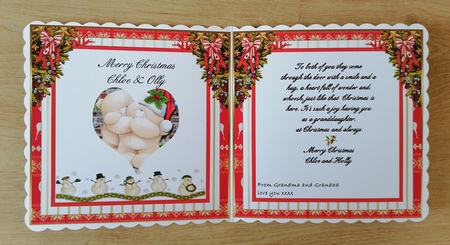 At Home for Christmas 7x7ins Blank Insert  by Honorscard Appleby