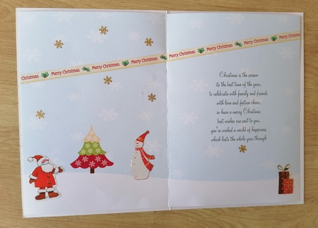 Colourful Christmas insert by Honorscard Appleby