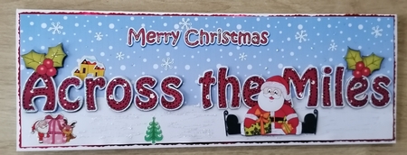 Large DL Merry Christmas ACROSS THE MILES 3D decoupage with Santa 3D decoupage by Honorscard Appleby