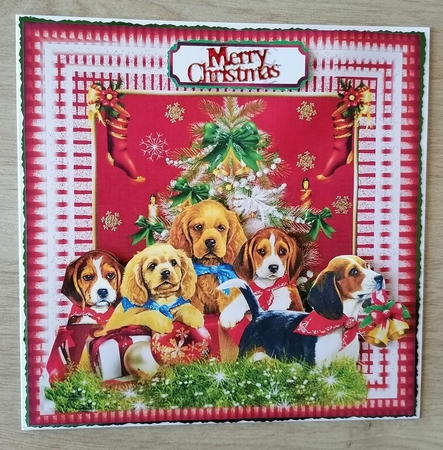 3 Christmas pups card front/toppers by Honorscard Appleby