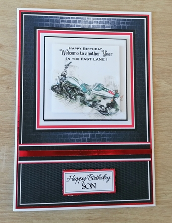 A5 In the fast lane Red Card Front with Toppers and sentiments  by Honorscard Appleby