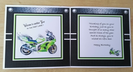 8x8 IN THE FAST LANE CARD FRONT BLANK INSERT  by Honorscard Appleby