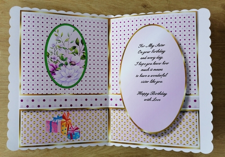 A5 Purple Flowers 2 Blank Insert  by Honorscard Appleby