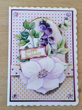 A5 Feathers & Flowers Card Front, Topper and sentiments  by Honorscard Appleby