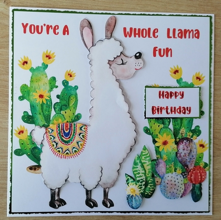 Youre A Whole Llama Fun 8x8 by Honorscard Appleby