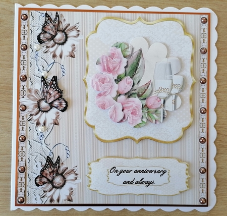 3 Chocolate floral card front/topper blanks  by Honorscard Appleby