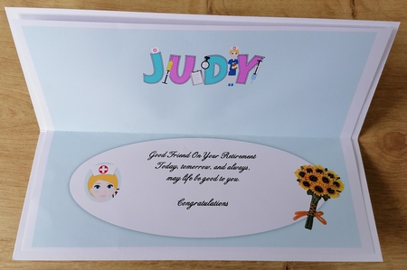 Cute Nurse JUDY large dl blank insert by Honorscard Appleby