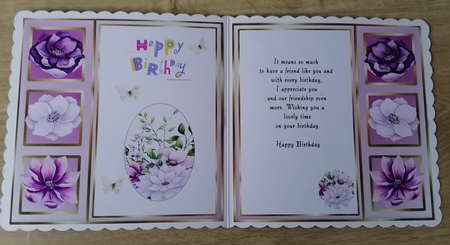 8x8 Lilac Feathery Flowers Blank Insert  by Honorscard Appleby