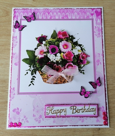 Bouquet of flowers in different pink shades by Honorscard Appleby