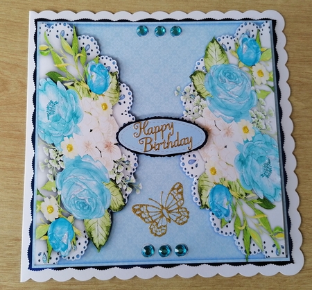 Beautiful  Roses on Lace by Honorscard Appleby