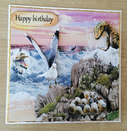 dinos at the beach by Honorscard Appleby