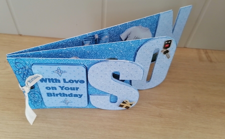Shaped card for an adult Sons Birthday by Honorscard Appleby