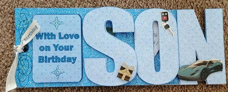 Shaped card for an adult Sons Birthday by Honorscard Appleby