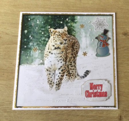 Christmas Snow Leopard Quick Card by Honorscard Appleby