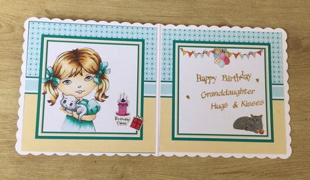 7x7 Little Girl with Kitty Blank Insert  by Honorscard Appleby