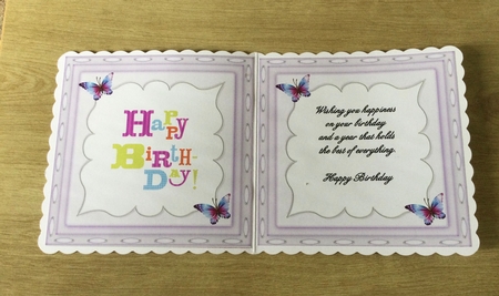 Pretty butterflies in lilac ornate frame 7x7 cardfront/insert by Honorscard Appleby