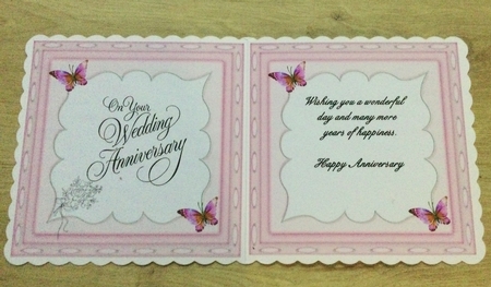 Pretty butterflies in pink ornate frame 7x7 cardfront/insert by Honorscard Appleby