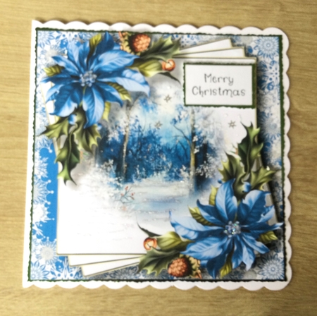 Faded Edge Christmas Scene - Snowy Moonlit Forest 8x8 by Honorscard Appleby