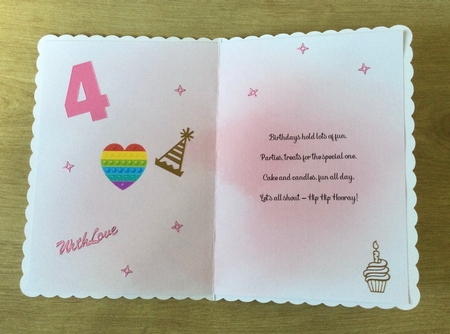 Popping Birthday insert by Honorscard Appleby