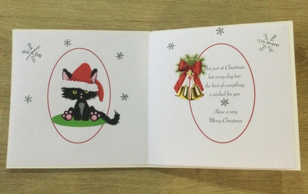 6x6 Furry Christmas wishes cat insert by Honorscard Appleby
