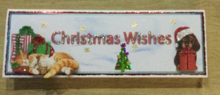 Christmas DL Topper 5 - 11x3.5 inch topper with decoupage by Honorscard Appleby