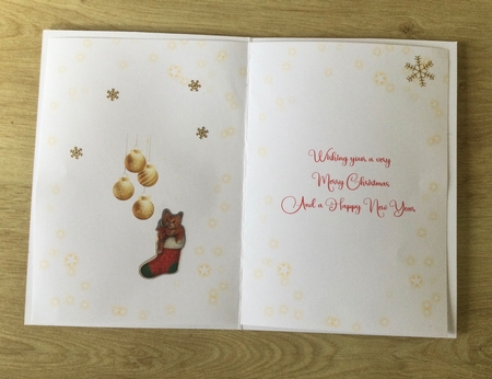 A5 Christmas baubles insert by Honorscard Appleby