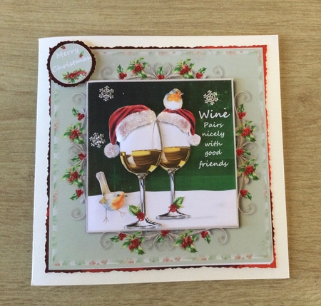 Wine pairs nicely with friends size 6x6 by Honorscard Appleby